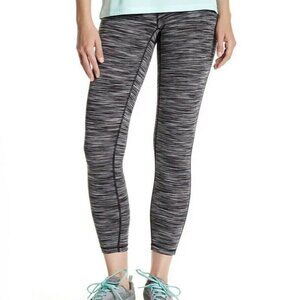 Zella High Waisted Stripe Leggings, Black & White Size M